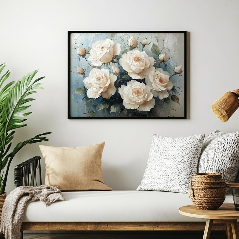 BEUNITONE 6 Sheets Large White Roses Rub on Transfers for Furniture Vintage Floral Rub on Transfer Sticker for Furniture Decor Iod Transfers Stickers Crafts for Wood Glass Decals Waterproof 6"x12" - Image 5